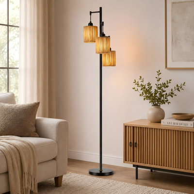 Lampe sur pied en rotin 65 po Silhouette