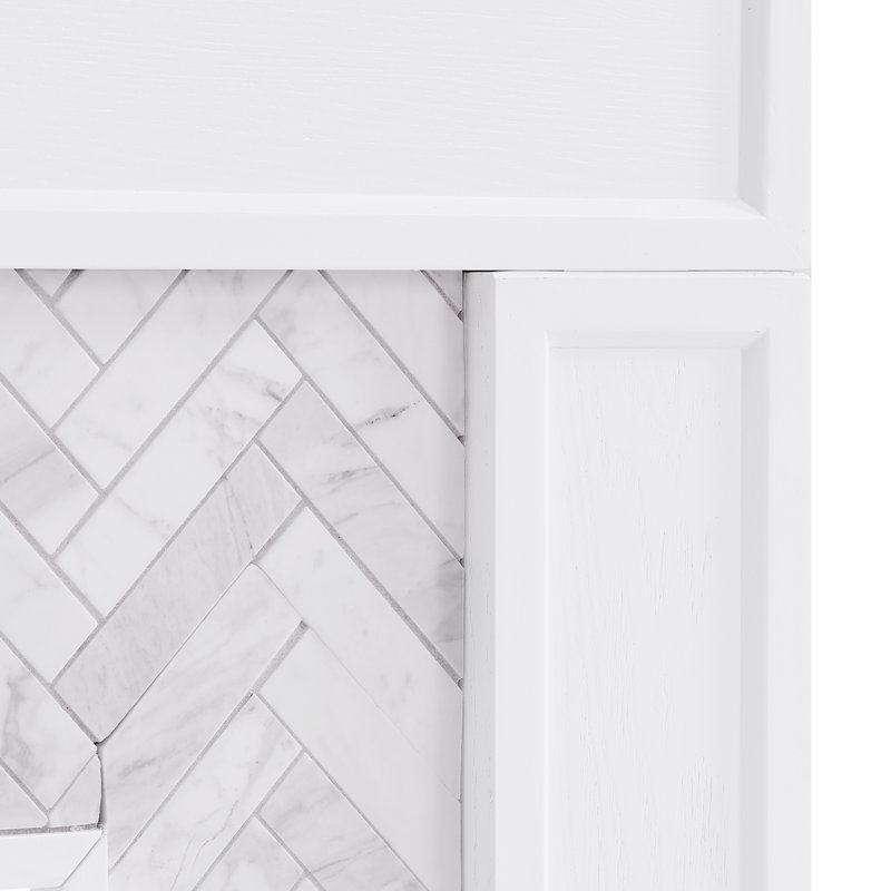 Hilmar White Electric Fireplace with 4700 BTU, 20" H x 23.75"  W x 8.25" D