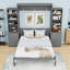 Lit escamotable avec tablettes de rangement et tiroirs Murphy-130022610-130022612