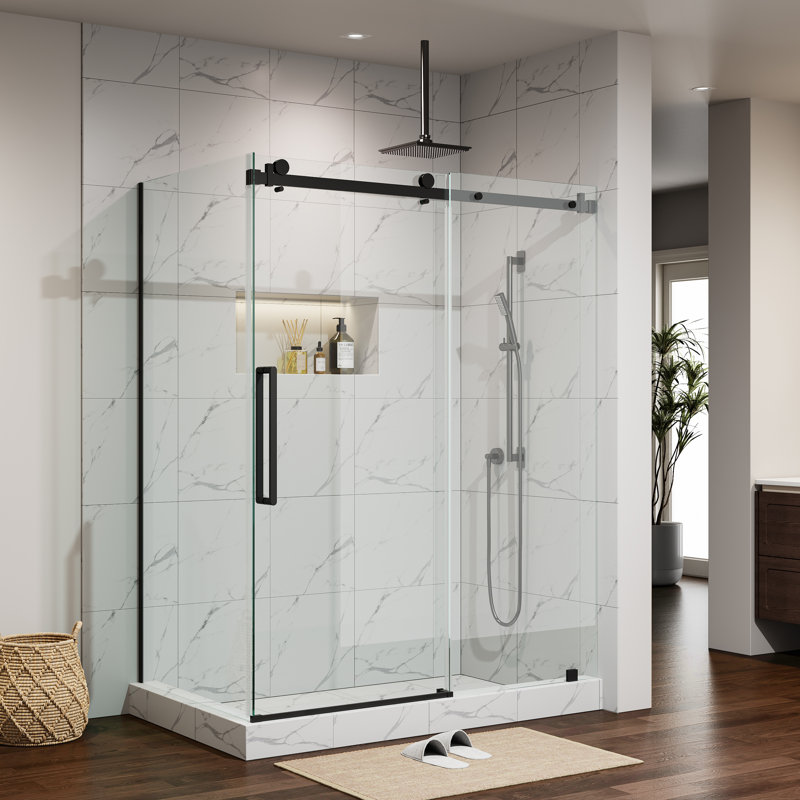 Cabine de douche rectangulaire sans cadre l 60 po x P 34,5 po x H 76 po