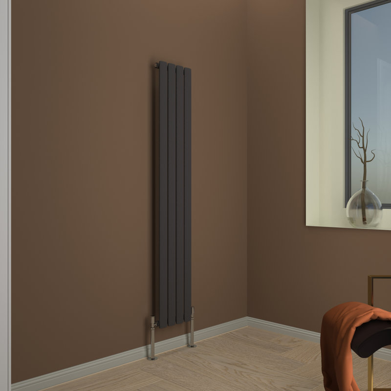 Alvin Vertical Designer Radiator, 60 x 40 cm Single, Grey
