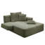 Chaise longue en velours côtelé luxueux avec 3 coussins, canapé-lit convertible et poche de rangement-129604618