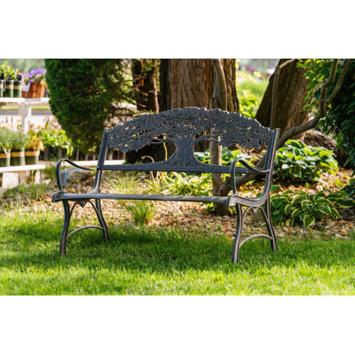 Middlebrooks Tree Cast Iron Park Bench by Canora Grey