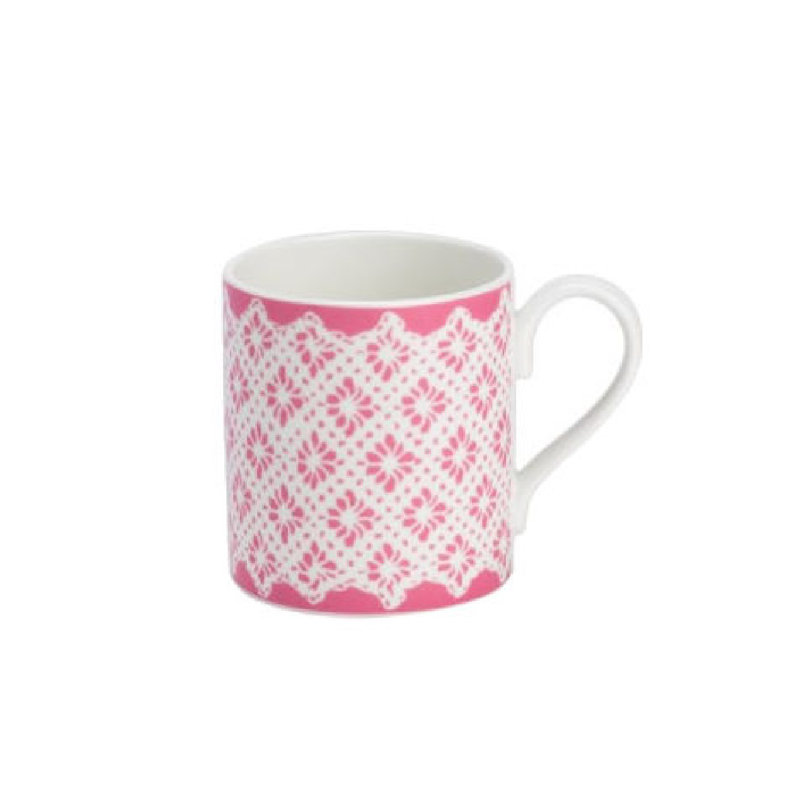 Tasse à café et soucoupe Alba, Rose / blanc