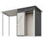 Remise durable en acier galvanisé de 5 pi x 3 pi et abri de jardin, rangement facile à assembler avec pergola ouverte, remise tout-en-un 2 en 1 pour le rangement des outils, le patio et la cour