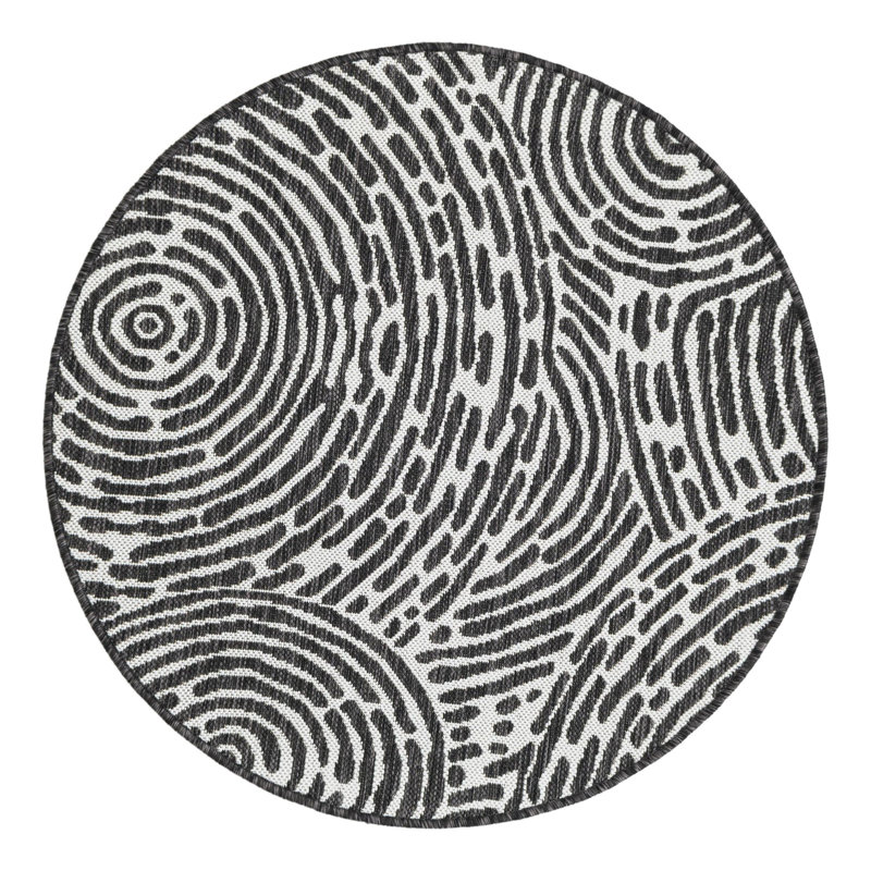 Geometric Indoor / Outdoor Rug, Round 3'3"