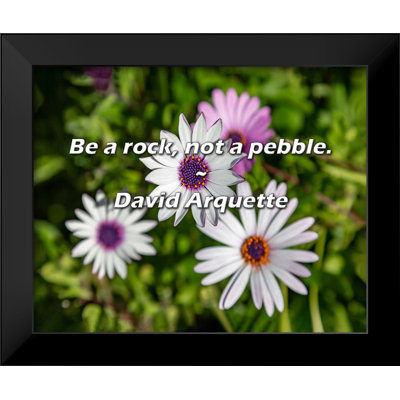 David Arquette Quote: Be a rock, not a pebble.