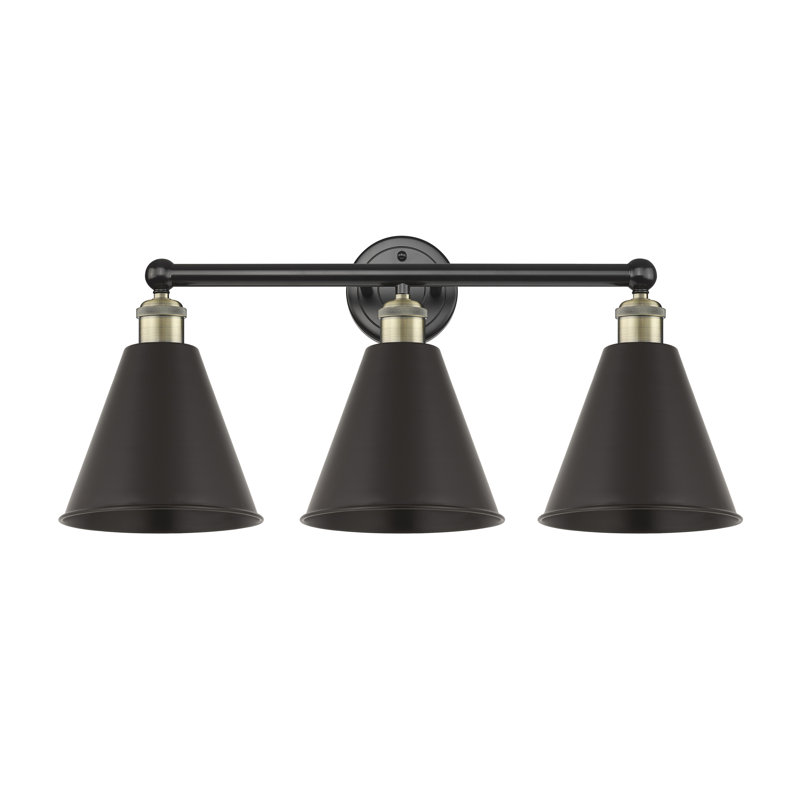 Éclairage pour meuble-lavabo à 3 lumières Dorantes, Laiton antique noir