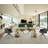 Bavis Oval Glass Top Metal Base Dining Table