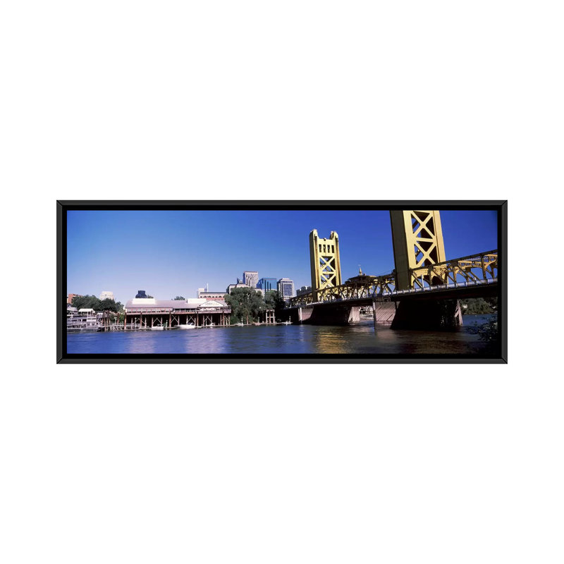 «Panoramic Tower Bridge Sacramento, California», reproduction de photo sur toile, H 12 po x l 36 po x P 1,5 po