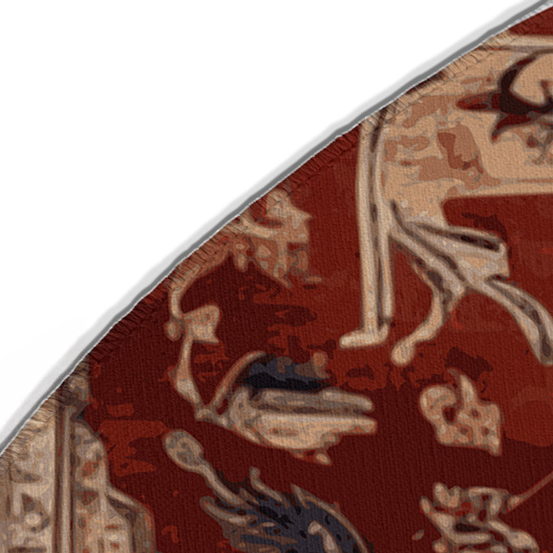 Tapis d'intérieur et d'extérieur brun Persian, Rond 5 pi