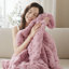 Jeté luxueux en fourrure de polyester pour soirées douillettes - Fausse fourrure rose