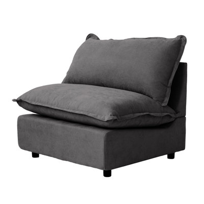 Upholstered Modern Linen Fabric Armless Chair