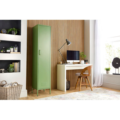Farranshane Metal Locker Industrial Retro Tall Slim Storage Shoe Chest Rack