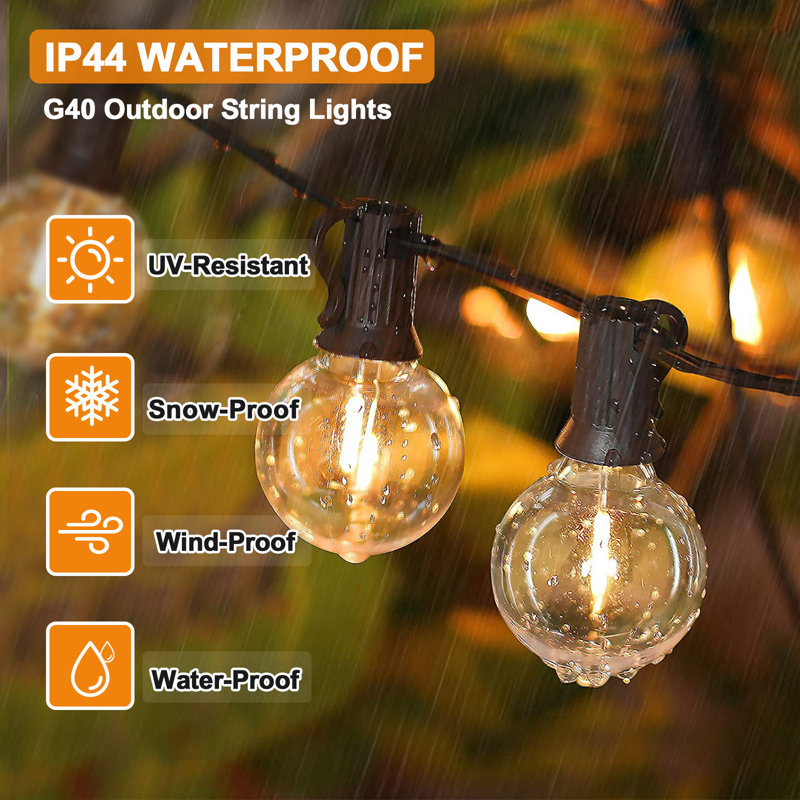 Outdoor 25' Solar Powered String Lights with Clear LED Bulbs