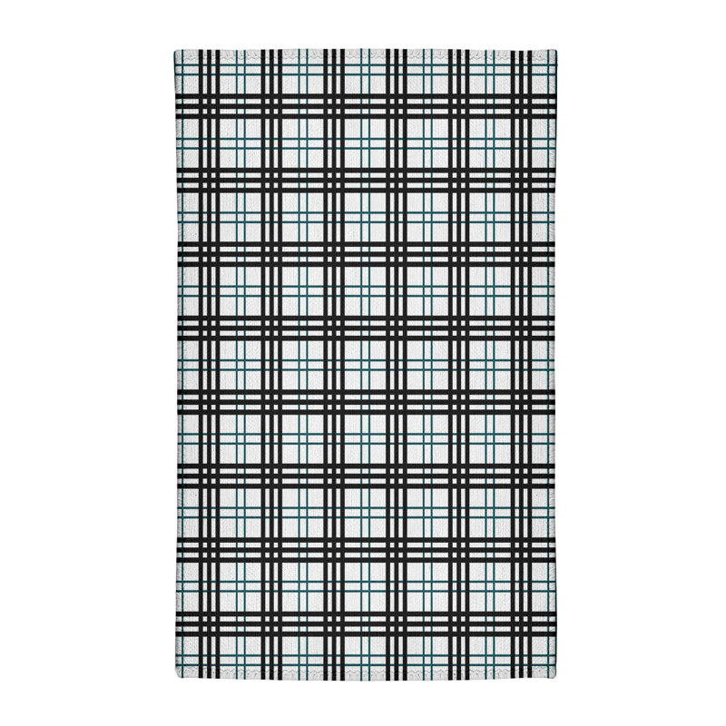Tapis noir / blanc à carreaux, Rectangle 2 pi x 3 pi