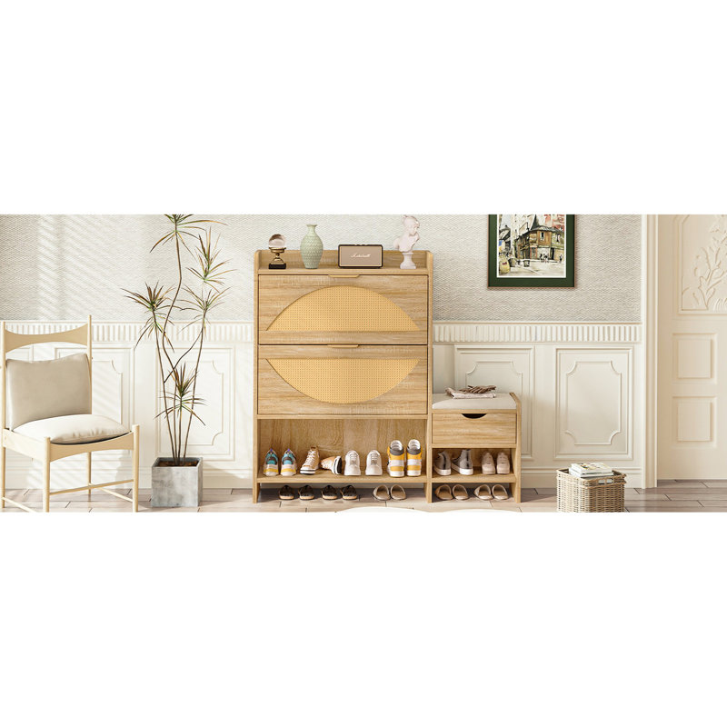 Étagère à chaussures de 47,2 po. Brun, tablettes réglables. Pratique pour l'armoire de salon et de chambre à coucher. Brun. Portes, zone. Zone