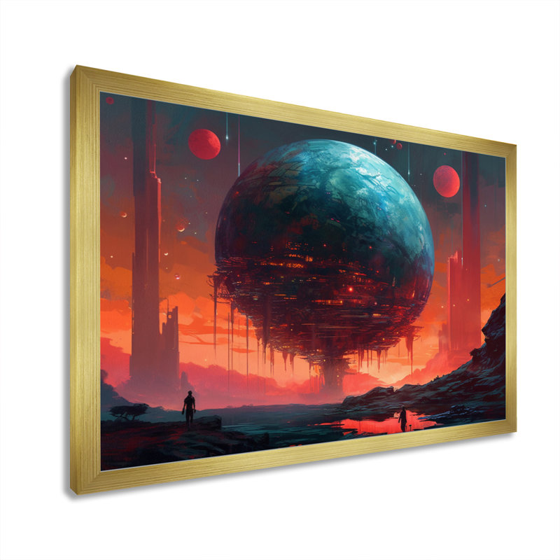 Planet Hovering In The Universe I " Planet Hovering In The Universe I ", 24" H x 32" W x 1" D, Gold Picture Framed