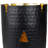 Iron And Pillar Candle Holder With Wood Base - 11.75" - Antique Black And Copper Foil