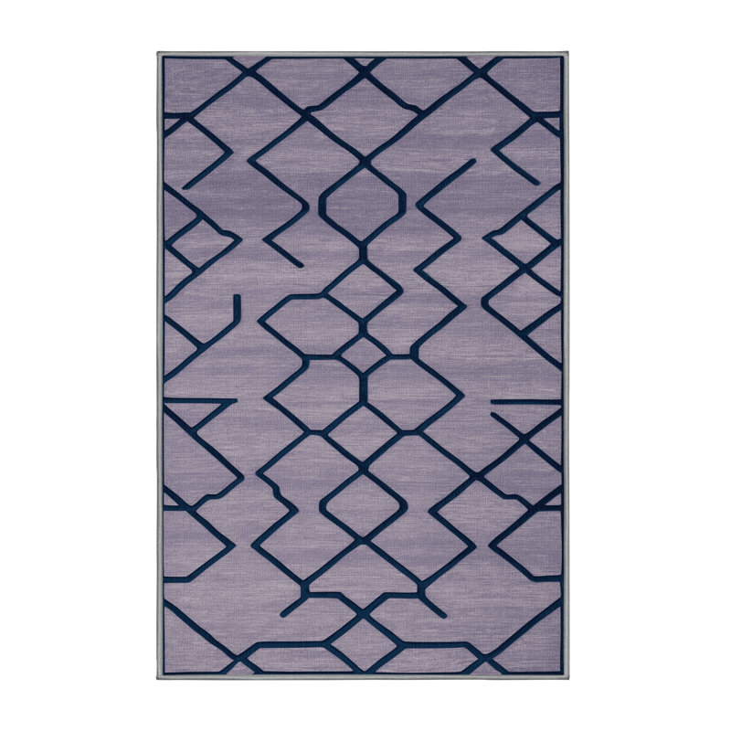 Tapis mauve lavable à la machine, Rectangle 5 pi x 7 pi