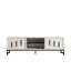 Meuble télé moderne blanc de 63,0 po x 19,7 po x 15,7 po | 100% panneau de particules enduit de mélamine, 0,7 po d'épaisseur | Nombreuses tablettes, fixation murale, rangement supplémentaire | Design élégant et fonctionnel pour le salon-108050931