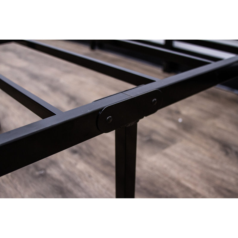 Base de plateforme en acier noir pour très grand lit, très robuste, rangement sous le lit, capacité de 2000 livres, bordure en acier propre et bien rangée, charge, tranchant