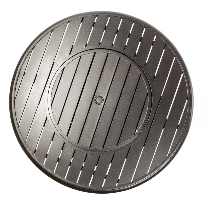 Black 36" Round Aluminum Gas Fire Pit Table