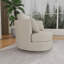 Fauteuil demi-tonneau pivotant rembourré, fauteuil d'appoint en chenille avec coussins-119776315-135716057