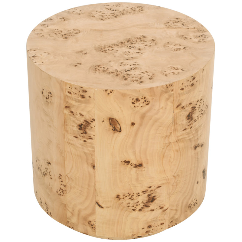 Table de bout cylindrique en bois massif