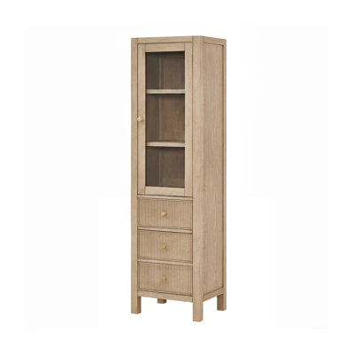 Cerrito 20" Freestanding Linen Cabinet in Natural Oak