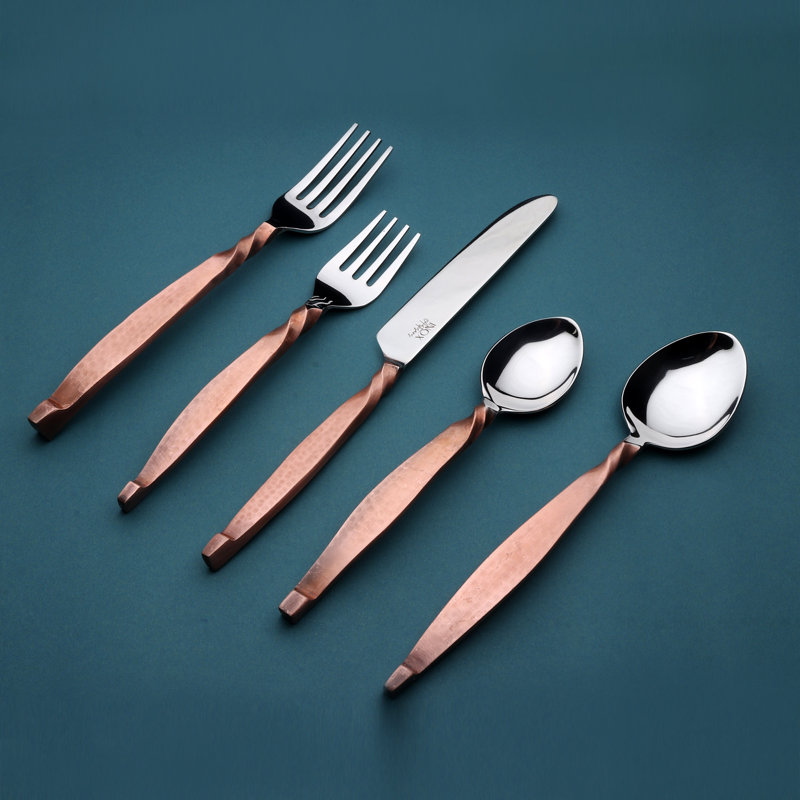 Aviv Inox Artisans Twisted Urban Flatware Set, 4