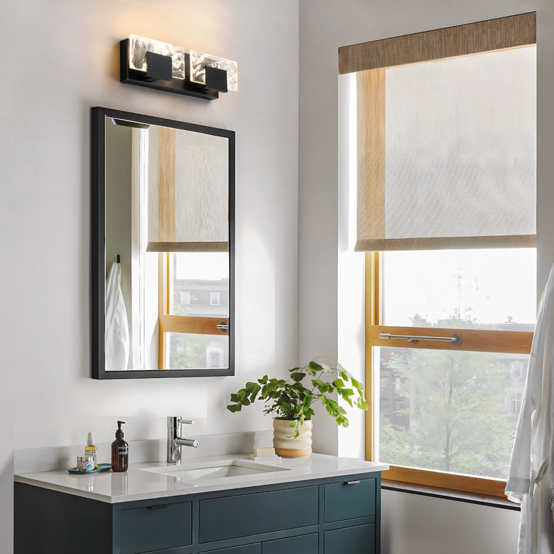 Éclairage pour meuble-lavabo moderne 2 lumières 2 lumières, Noir mat