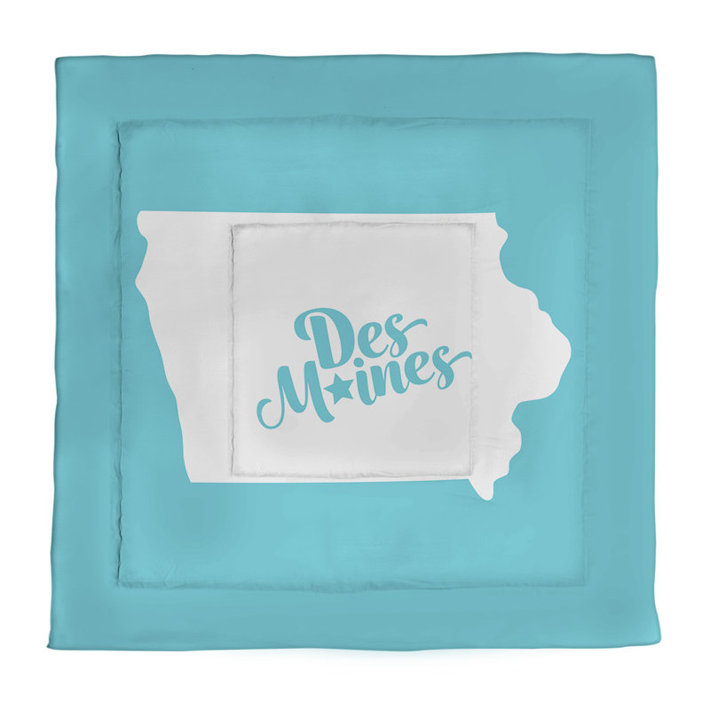 Des Moines Modern & Contemporary Percale Comforter, Teal