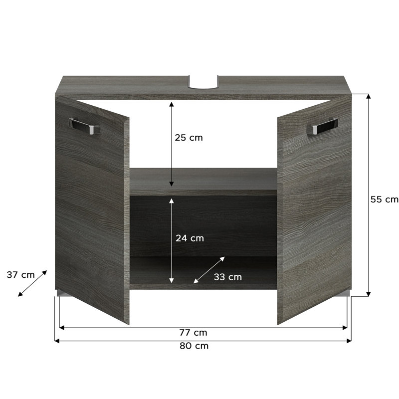 Pertuit 80cm Single Bathroom Vanity Base Only