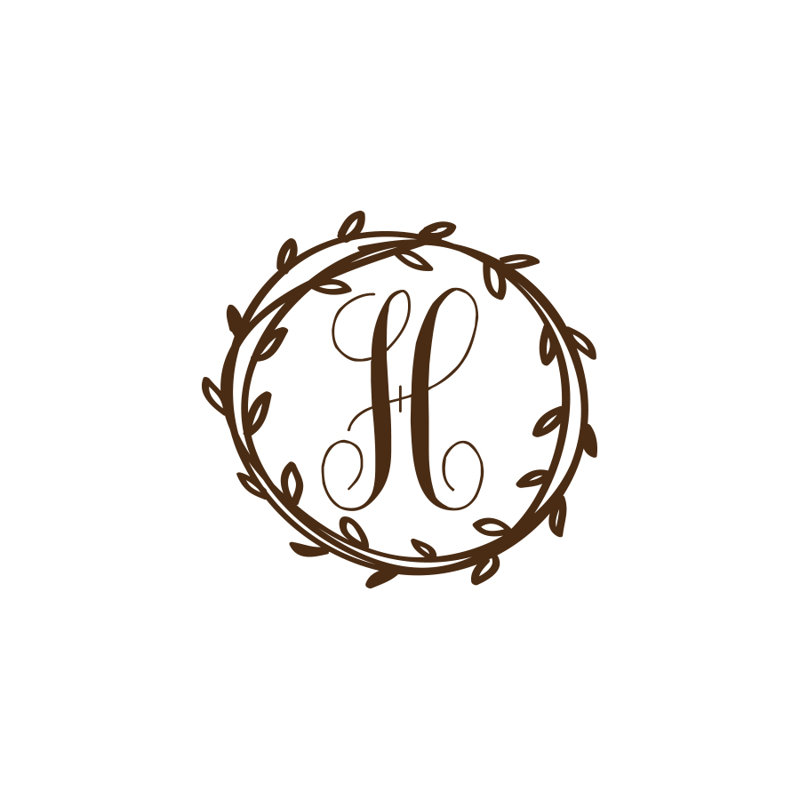 Décalcomanie murale monogramme initial Klar, Brun, Oui
