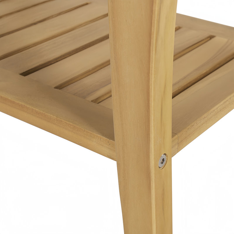  Tabouret de douche en teck l 20 po avec tablette de rangement Yardgrace