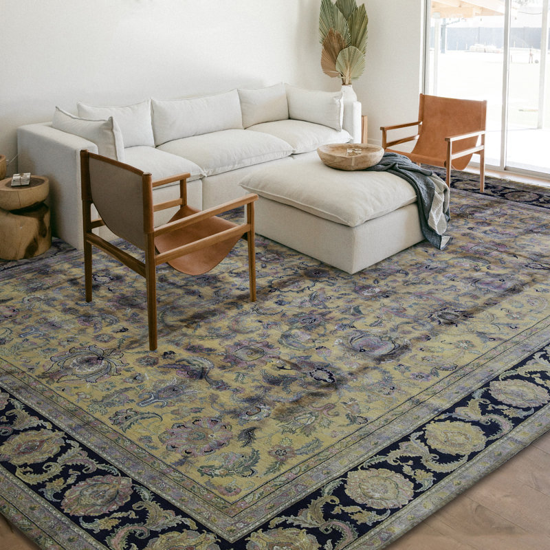 Hand-Knotted High-Quality Gold Area Rug