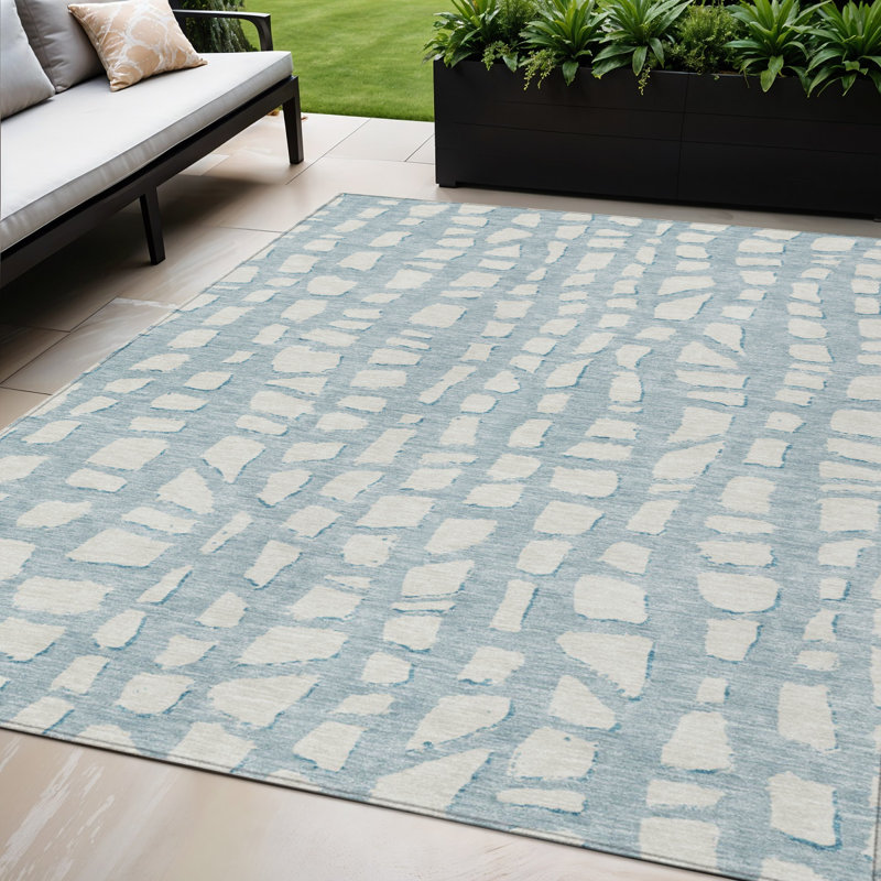 Tapis intérieur lavable abstrait ivoire 5 pi x 8 pi