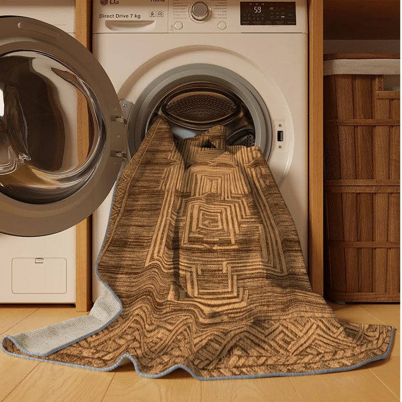  Tapis hawaïen lavable à motifs tapa, Tapis de couloir 2 pi x 5 pi