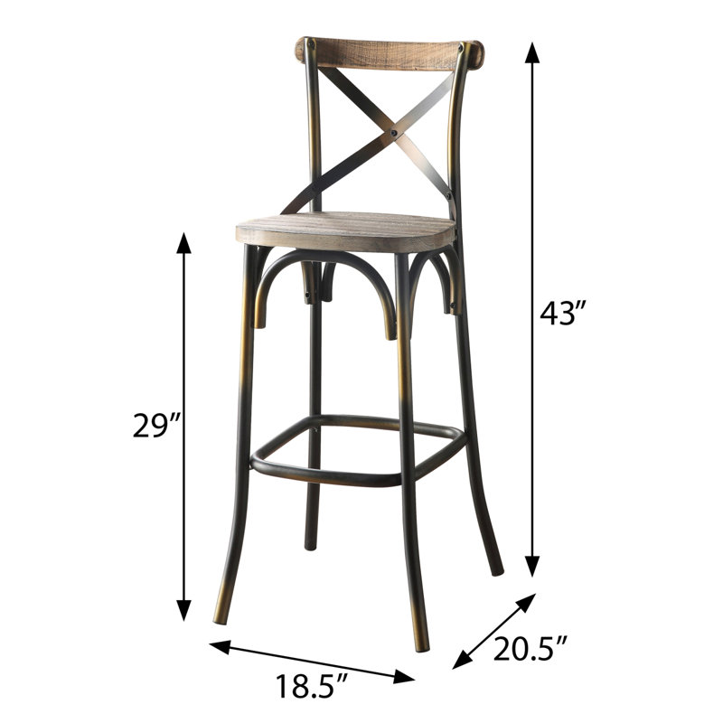 Tabouret de bar moderne avec tabouret de bar à dossier croisé et en bois, alliant design rétro et industriel.
