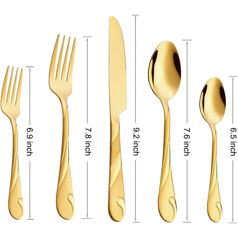 Shining Gold Metal Tableware Set