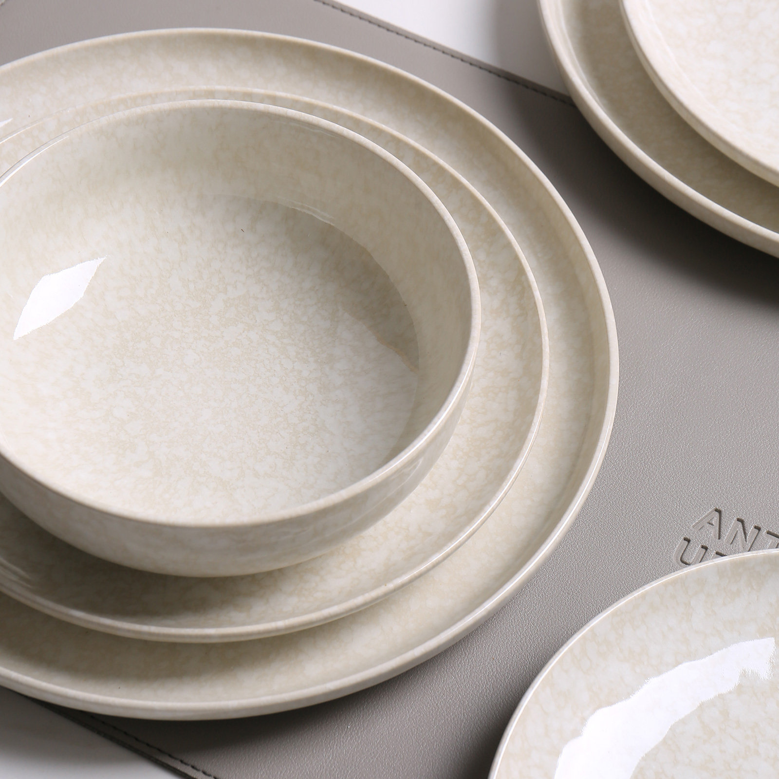 Jody 24 Piece Stoneware Dinnerware Set, Service For 8, Beige