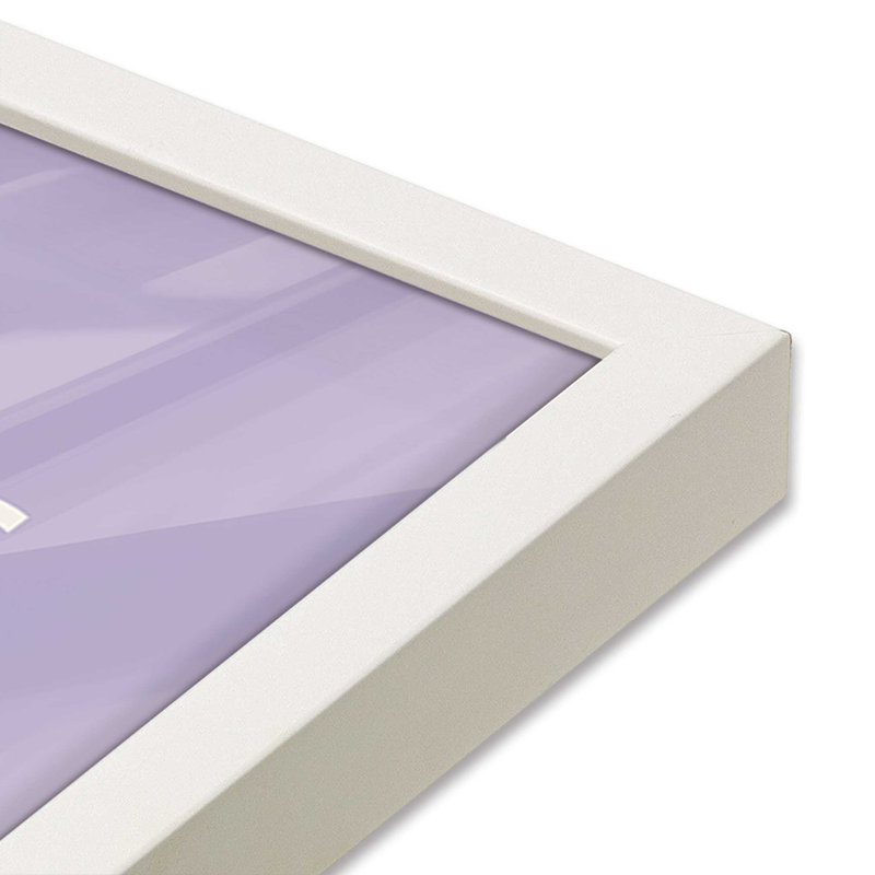 Mauve Bauhaus Flow II, H 25 po x l 19 po x P 1,25 po, Reproduction encadrée sans passe-partout, Blanc opaque