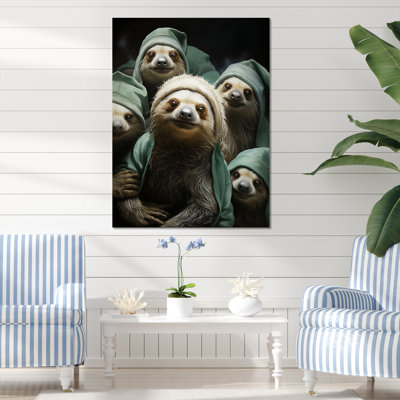 Funny Sloth Familly IV - Sloth Wall Art