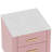 Upholstered Wooden Nightstand With 3 Drawers And Metal Legs&Handles, Bedside Table With Marbling Worktop-855379591