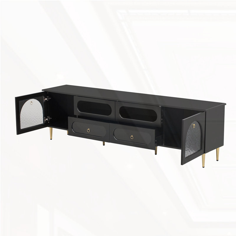 78.8" Retro TV Stand, Black