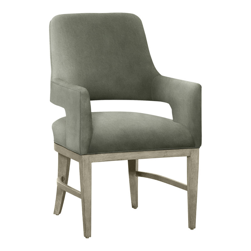 Chaise avec accoudoirs Josie, Amande chamois, Saule 9953