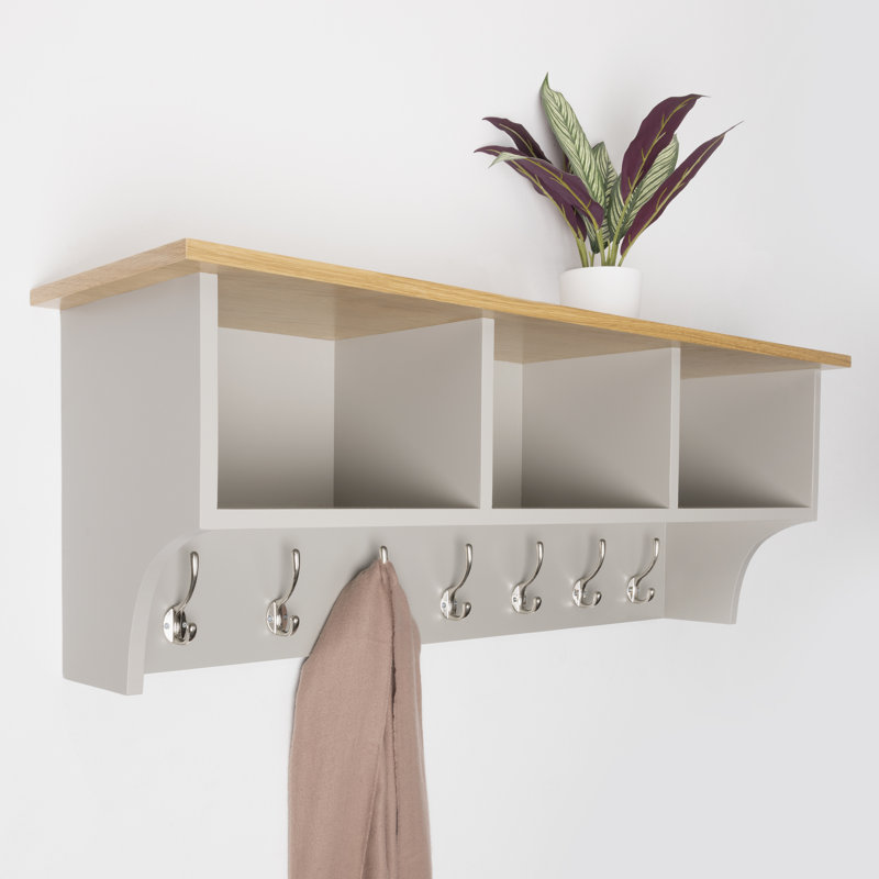 Floating Shelf with Hooks