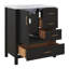Ensemble de meuble-lavabo 30 po avec lavabo, meuble de rangement pour salle de bain avec porte à fermeture douce, 3 tiroirs et plateau amovible-115165619