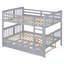 Lit double superposé au-dessus d'un lit double avec lit gigogne simple et échelle - gris
